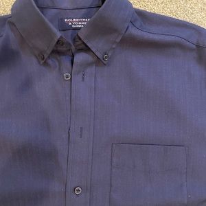 Roundtree & Yorke Classics Navy Button Up Short Sleeve Shirt